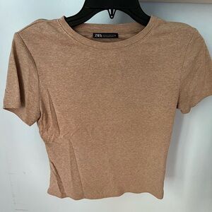 Zara simple tan tee shirt :)